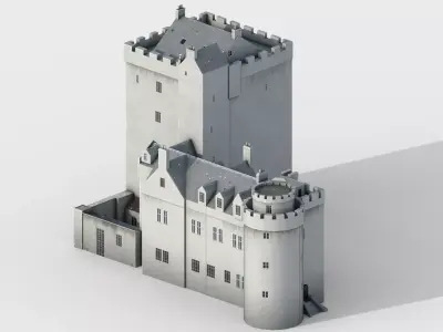 Cairnbulg Castle Low-poly 3D model