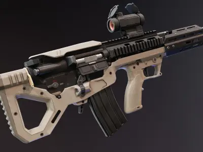 Bullpup AR Rifle Kit Low-poly 3D model