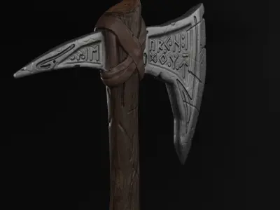 Game ready Viking Axe Low-poly 3D model