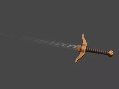 Medieval Long Sword - Game Ready Free low-poly 3D model