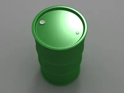 Metal Barrel Clean green 3D model