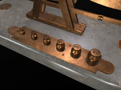 Balance Scale Low-poly 3D model