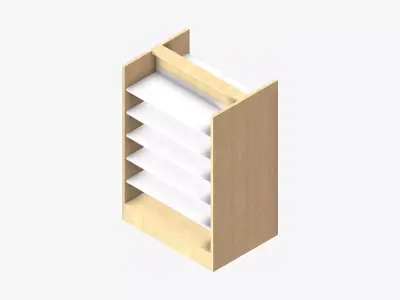Shelving - Library - Integral - Convertible - Mobile Low-poly 3D model