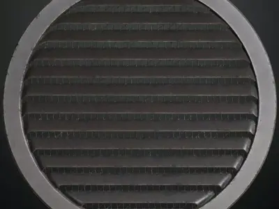 Industrial Slatted Metal Vent PBR Seamless Texture