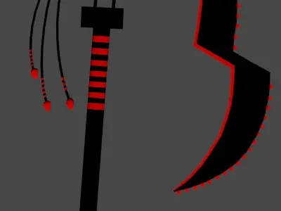 low poly sword 3d model axe with handle Free low-poly 3D model