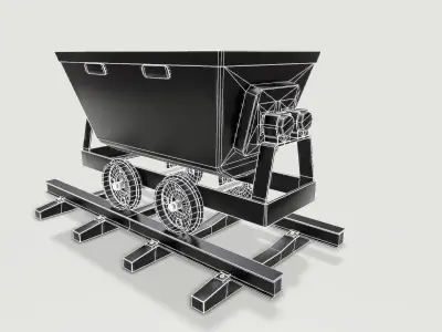 Mine Wagon 2 Low-poly 3D model