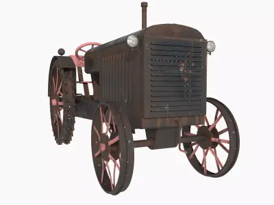 old rusty tractor 3D model