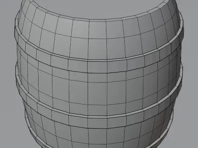 lowpoly barell wooden barrel Low-poly 3D model