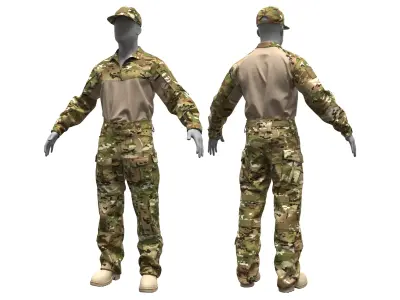 VKPO 3 Russian Army Combat Uniform - Marvelous Designer 3D model