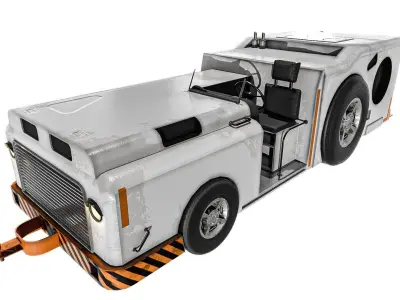 Baggage Tractor Low-poly 3D model purchase