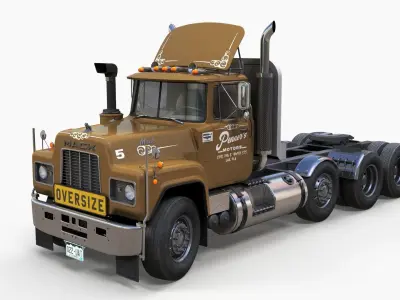 Heavy truck Low-poly 3D model