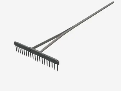 Wooden rake 3D model