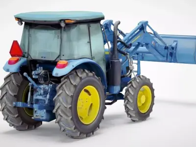 Generic lowpoly tractor Low-poly 3D model