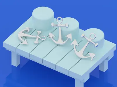 Ship Anchor Low-poly 3D model