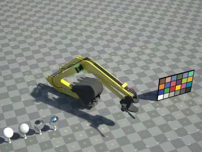 Digger-excavator  arm and claw or bucket Low-poly 3D model