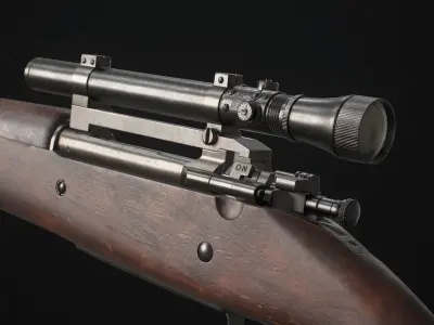 Springfield M1903 Sniper rifle Low-poly 3D model
