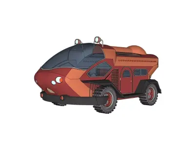 Sci-Fi Mars Rover Vehicle Low-poly 3D model