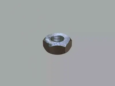 Collection of Steel Stained Hex Nuts PBR 4K Textures 3D Model Pack