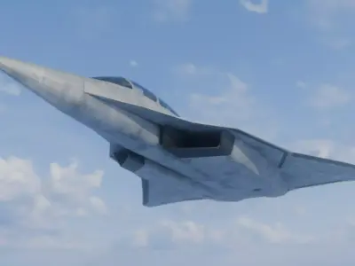 Modern Jet Fighter Low-poly 3D model