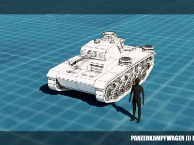 Panzerkampfwagen III Tank Base Mesh  Low-poly 3D model