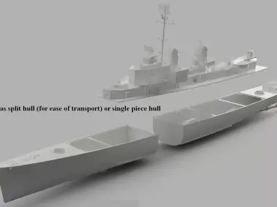 Allen M Sumner Destroyer - 1-72 Scale - 3D Printable - RC Model 3D print model