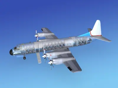 Lockheed L-188 Electra HP Unmarked 5 3D model