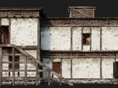 Old House Building 4K Textures GameReady 161 Low-poly 3D model