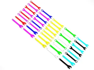 Colored Wrenches Set 3D model