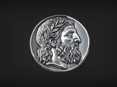 Ancient Greek Coin Pegasus Horse Stater of Panticapaeum 3D print model