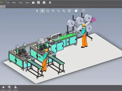 fully automatic -face mask machine 4 3D model