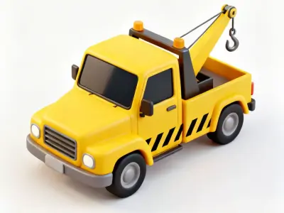 Stylized Tow Truck 3D Model Low-poly 3D model