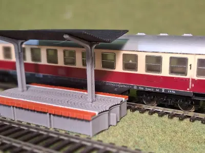 Double Edge Platform Roof1 1-87 FDM color 3D print model