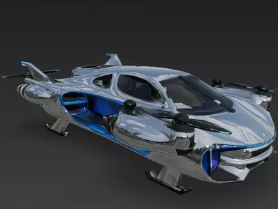Futuristic Flying Car 3D Model 3D model