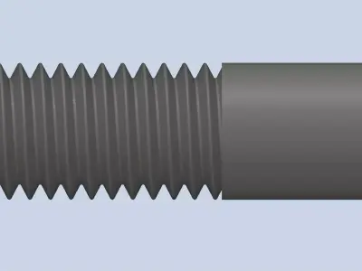 Bolt Partial Thread Hexagonal Head M10x40mm 3D model