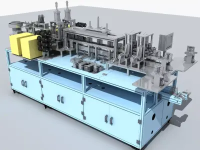 Industrial Equipment 2-Processing Assembly Line 3D model
