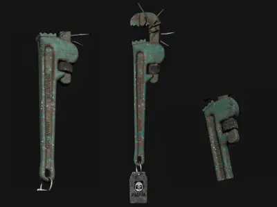 Crescent Wrench Low-poly 3D model 3D model