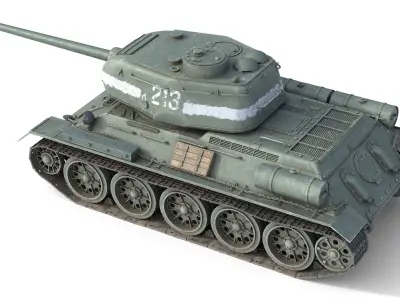 T 34 Soviet Medium Tank model Low-poly 3D model