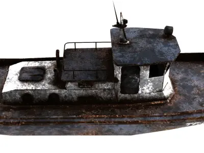 old boat Low-poly 3D model