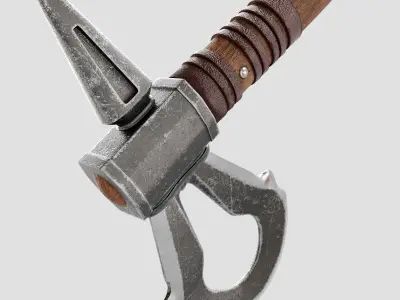 iron ax Low-poly 3D model