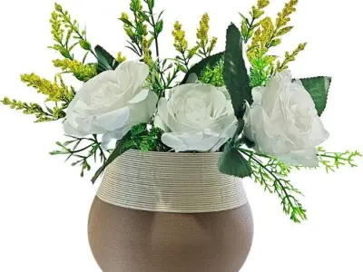 Two-part textured bottle vase 3 3D print model