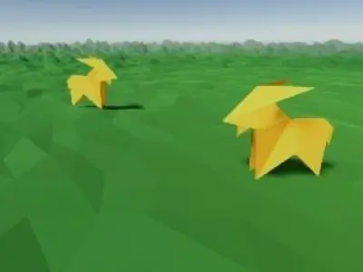 Origami Goat Low-poly 3D model