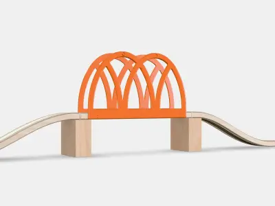 LILLABO 5-piece train bridge set Low-poly 3D model
