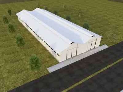 Industrial Shed Hanger 3D model
