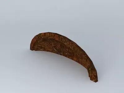 handle 0 wooden curved piece of wood Free 3D model