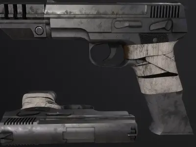 Resident Evil 8 Village Lemi pistol simple and custom hand gun Low-poly 3D model