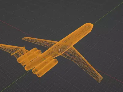 Fictional proposed Quad Engine Jetliner VC10 series 1400 Inspire 3D model