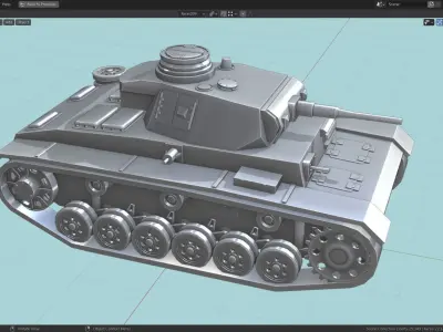 Panzerkampfwagen III Tank Base Mesh  Low-poly 3D model