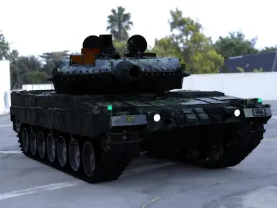 Leopard 2 Tank in fbx and obj formats 3D model