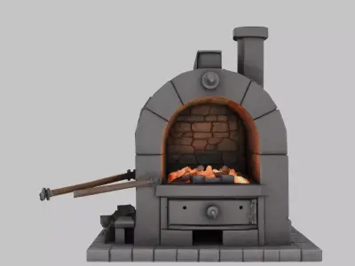 Vintage Kitchen Stove - 3D Model Low-poly 3D model