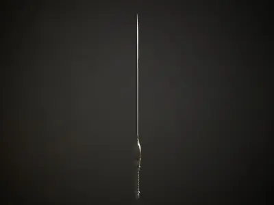 One handed elven sword roblox ready Low-poly 3D model